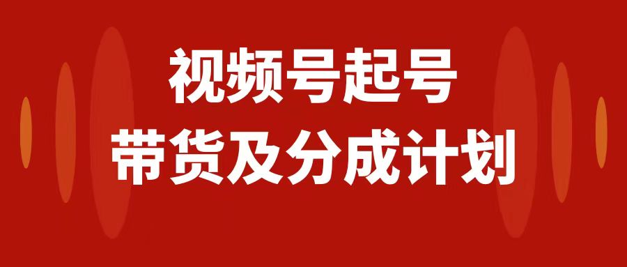 （7944期）视频号快速起号，分成计划及带货，0-1起盘、运营、变现玩法，日入1000+